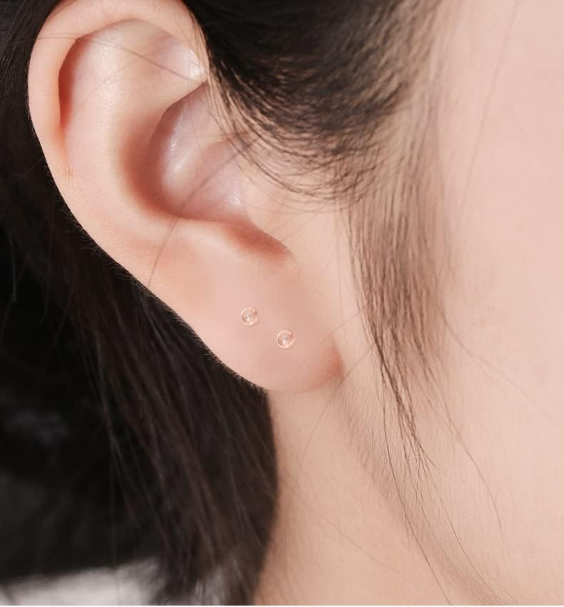 Elfstone 3mm Invisible Plastic Earrings Blank Pins Stud Tiny Head Findings DIY Supplies (400 pieces/200 Pairs) - Image 2